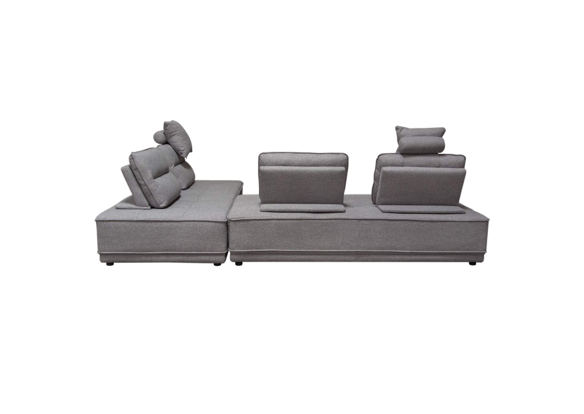 Slate 2PC Lounge Seating Platforms with Moveable Backrest Supports in Grey Polyester Fabric by Diamond Sofa,Diamond Sofa