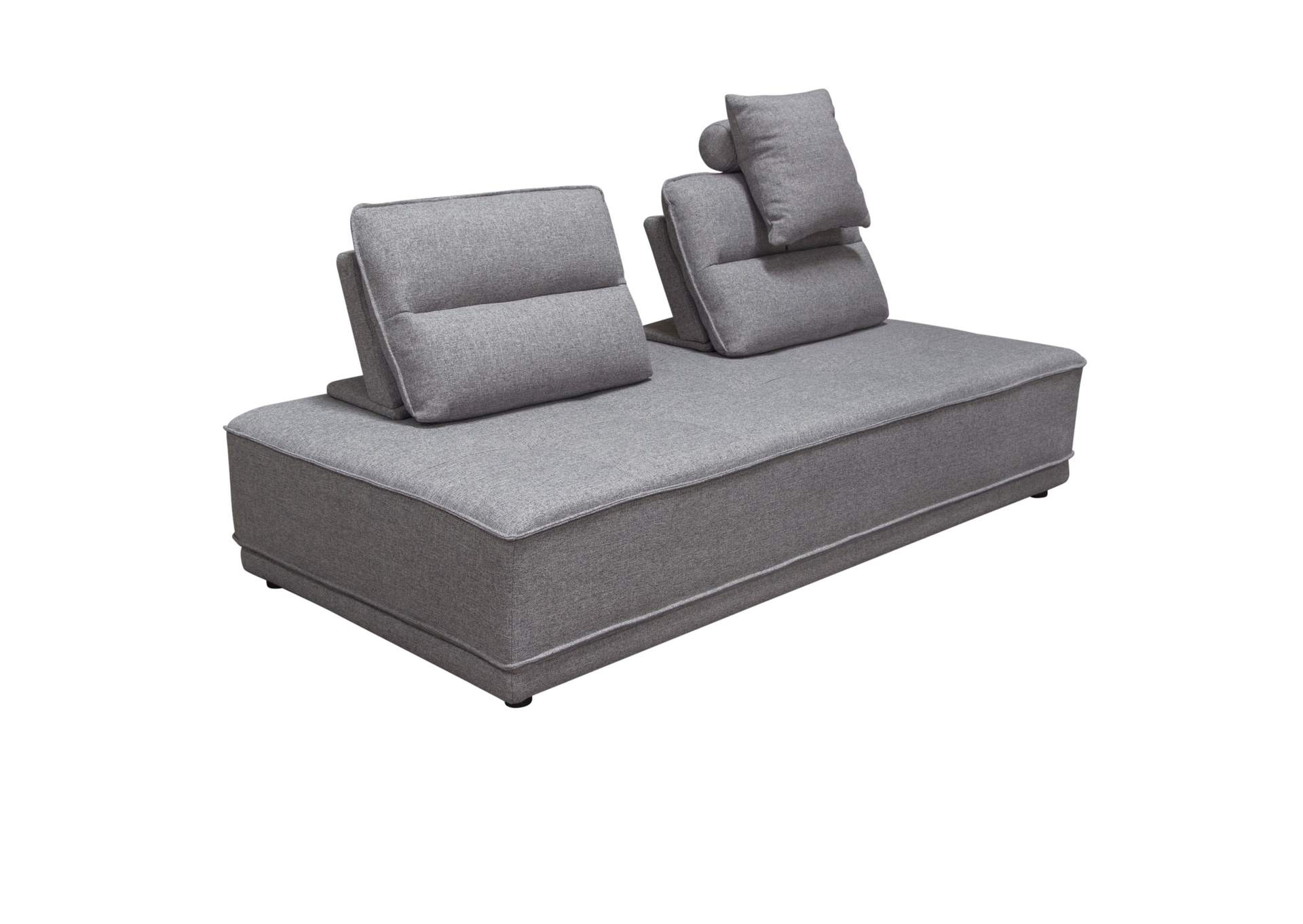 Slate Lounge Seating Platform with Moveable Backrest Supports in Grey Polyester Fabric by Diamond Sofa,Diamond Sofa