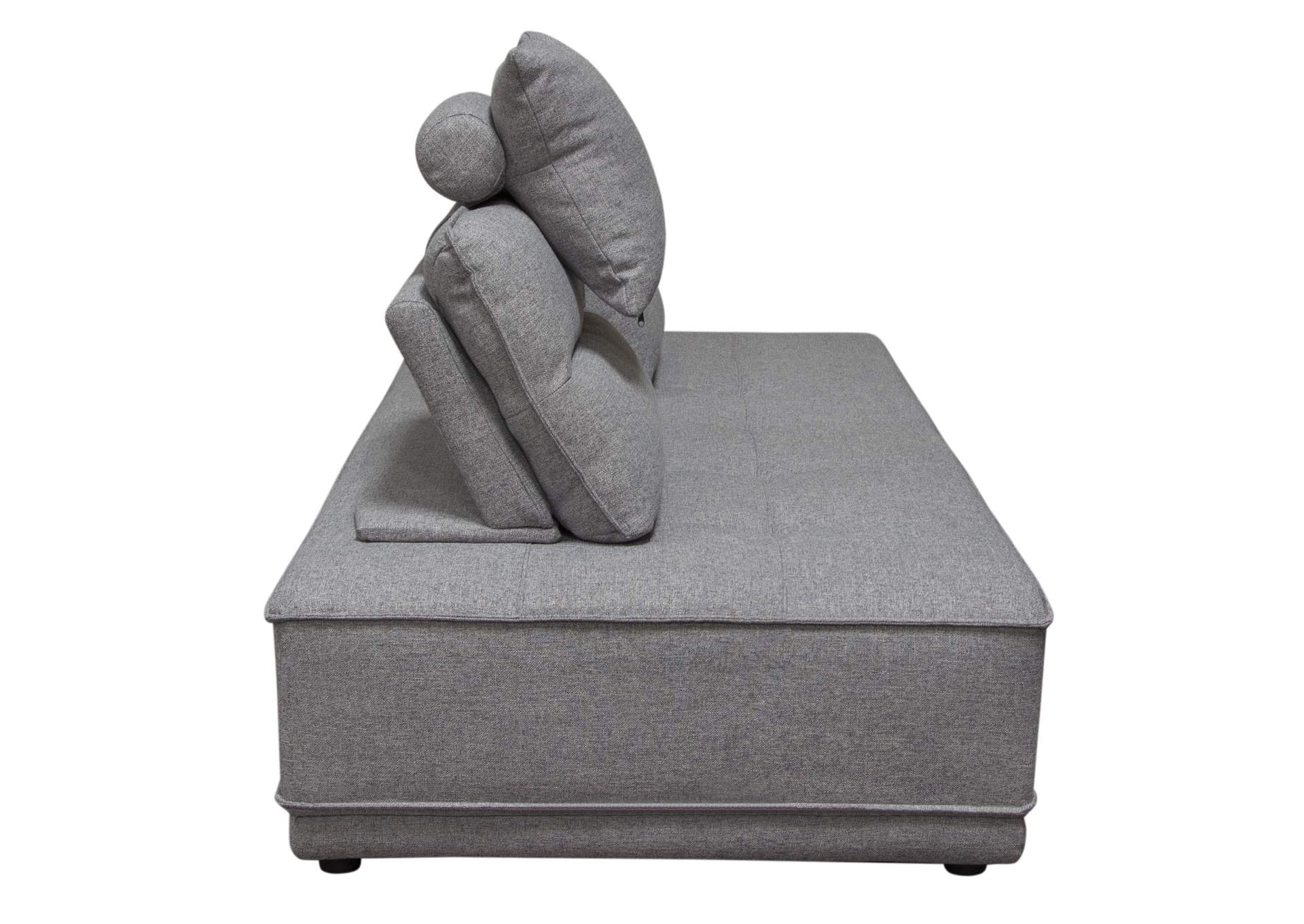 Slate Lounge Seating Platform with Moveable Backrest Supports in Grey Polyester Fabric by Diamond Sofa,Diamond Sofa