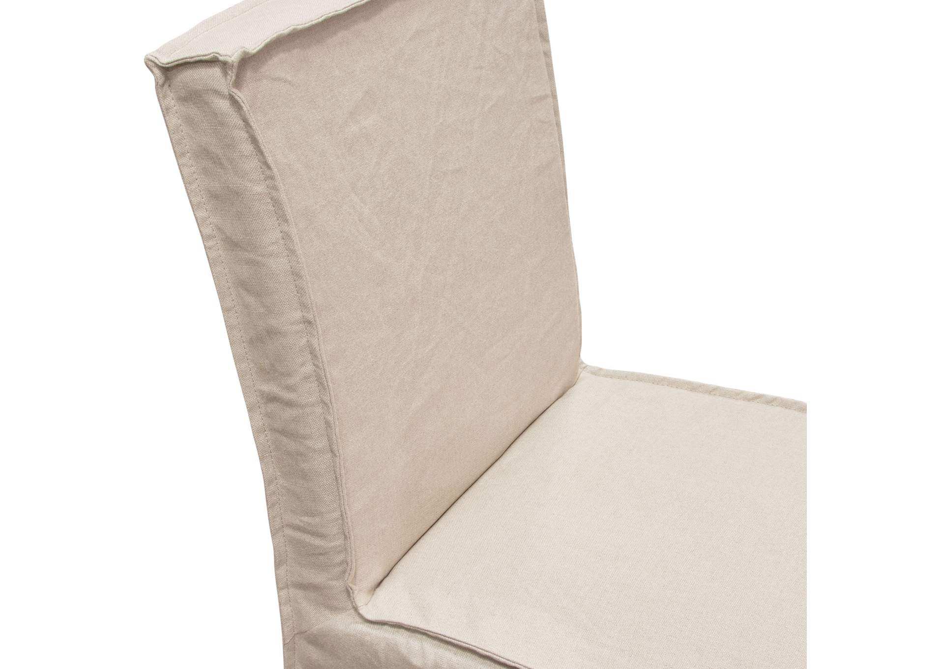 Sonoma 2-Pack Dining Chairs with Wood Legs and Sand Linen Removable Slipcover by Diamond Sofa,Diamond Sofa