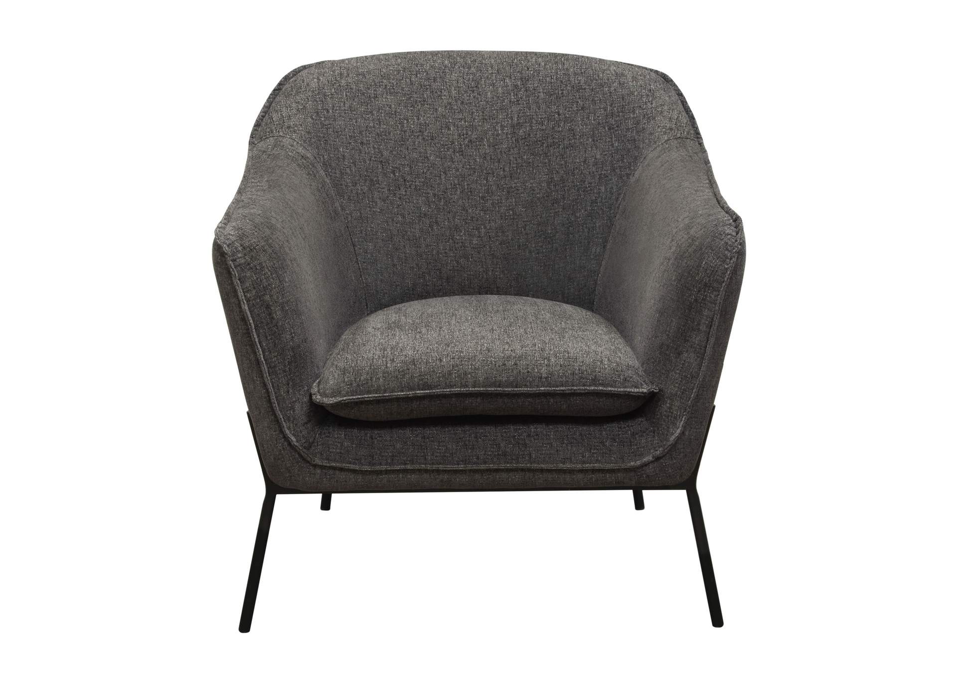 Status Accent Chair in Grey Fabric with Metal Leg by Diamond Sofa,Diamond Sofa