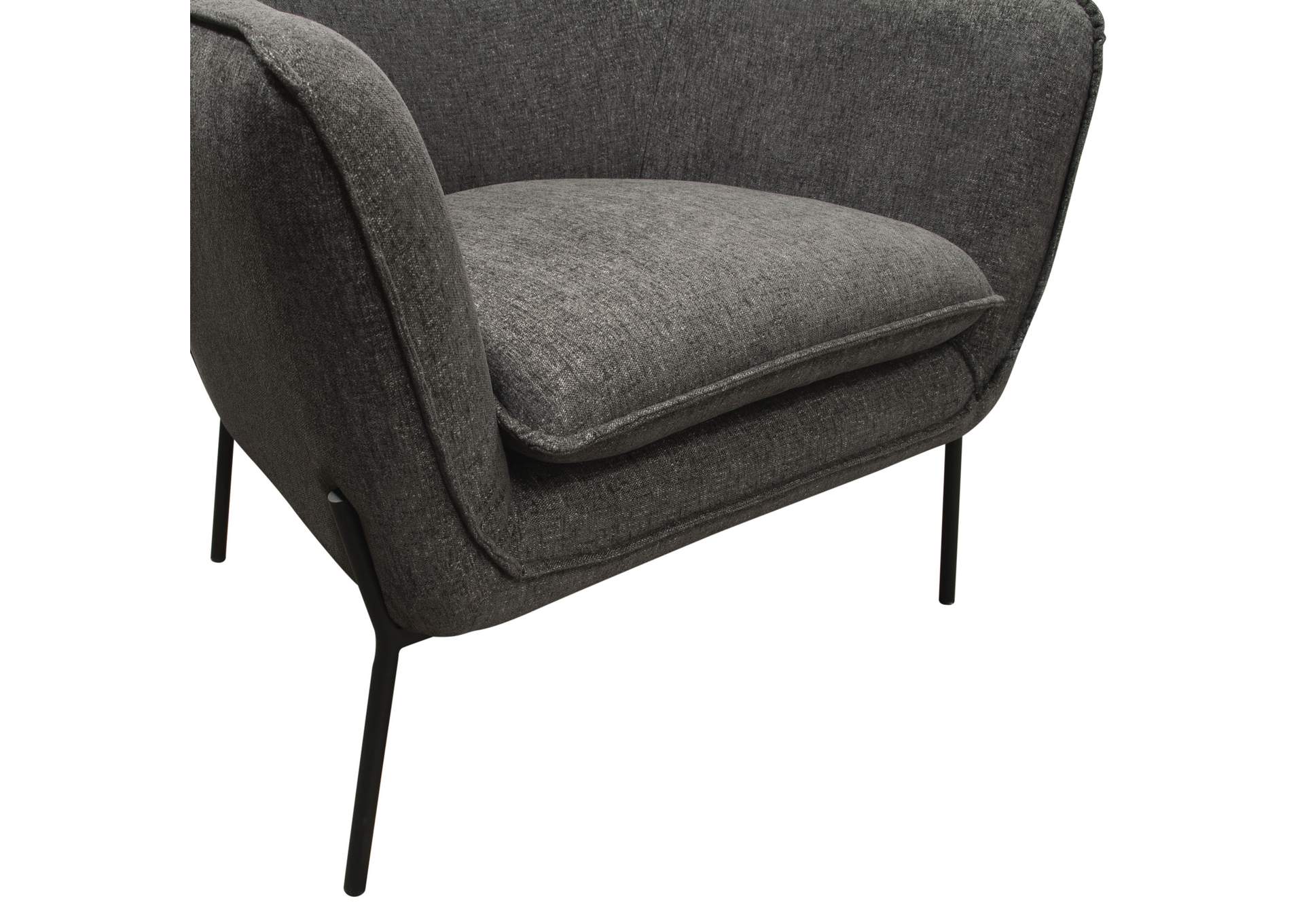 Status Accent Chair in Grey Fabric with Metal Leg by Diamond Sofa,Diamond Sofa