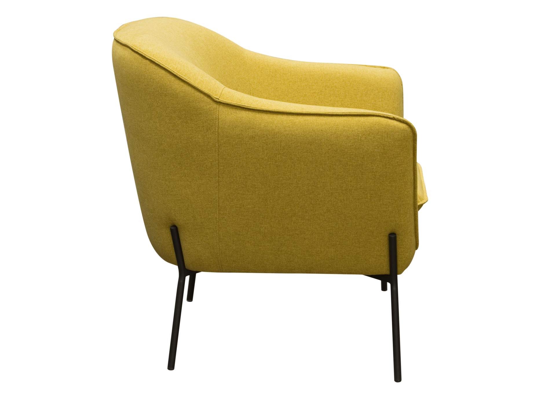 Status Accent Chair in Yellow Fabric with Metal Leg by Diamond Sofa,Diamond Sofa