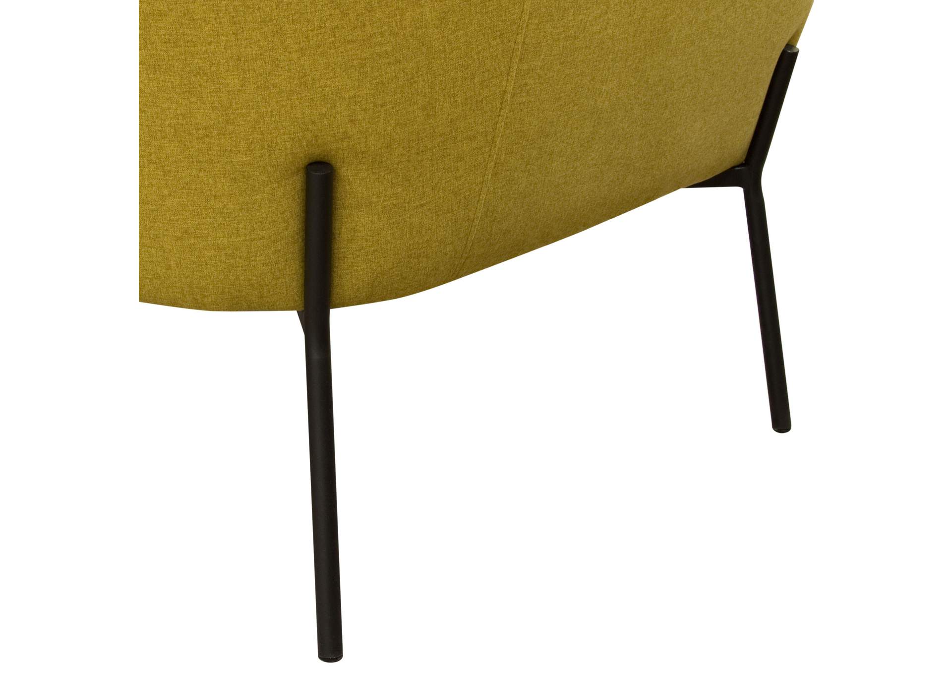 Status Accent Chair in Yellow Fabric with Metal Leg by Diamond Sofa,Diamond Sofa