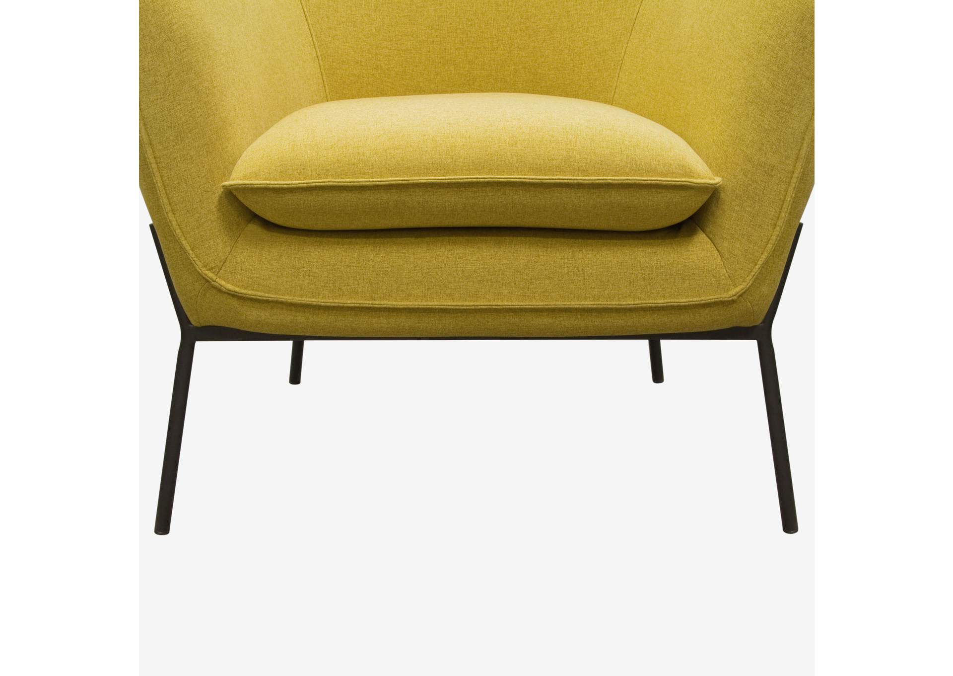 Status Accent Chair in Yellow Fabric with Metal Leg by Diamond Sofa,Diamond Sofa