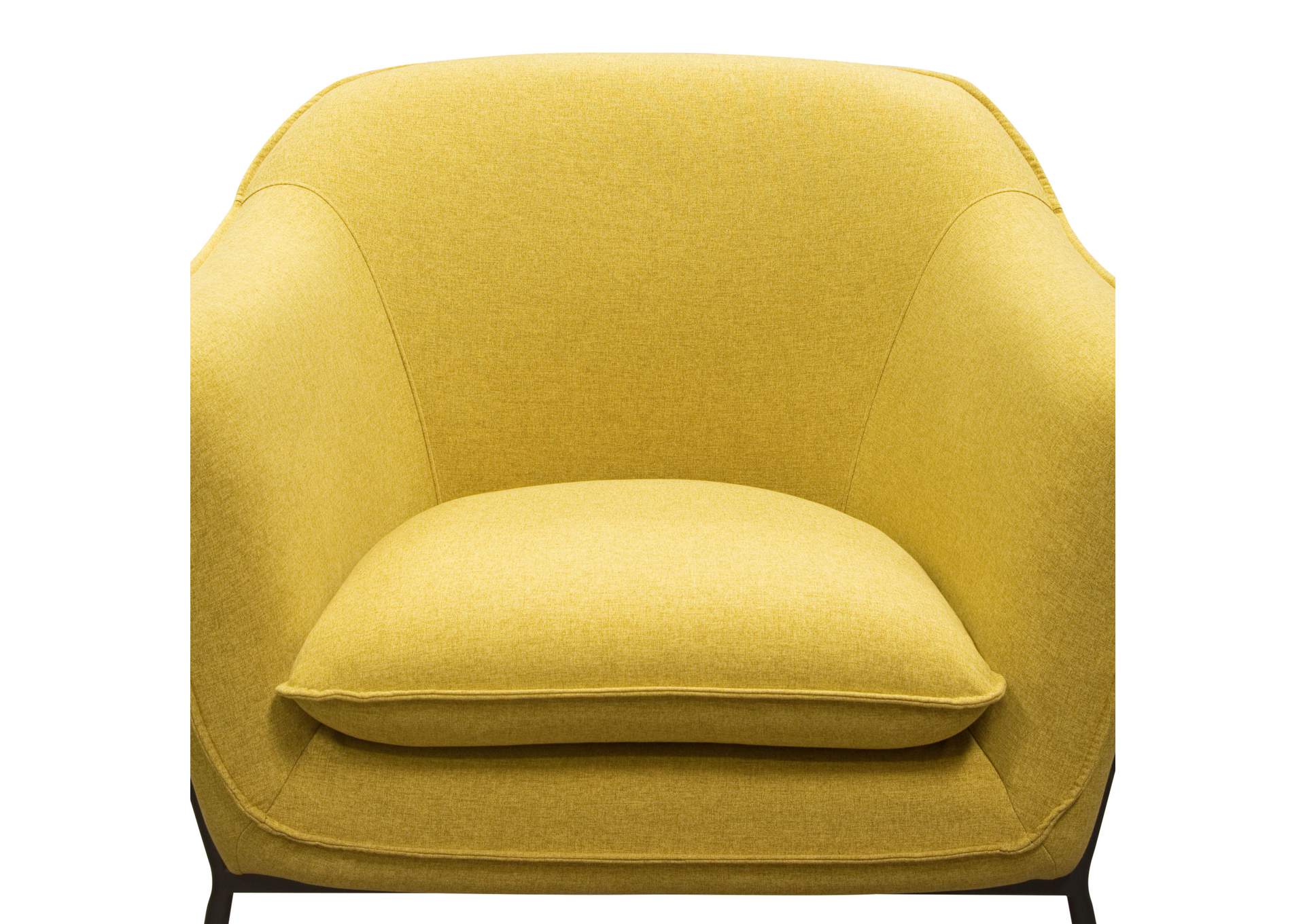 Status Accent Chair in Yellow Fabric with Metal Leg by Diamond Sofa,Diamond Sofa