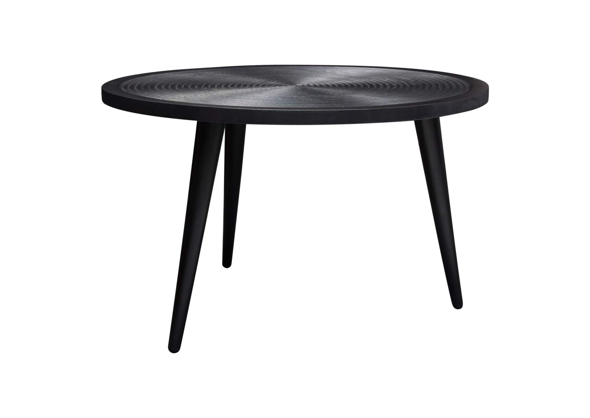 Vortex Round Cocktail Table in Solid Mango Wood Top in Black Finish & Iron Legs by Diamond Sofa,Diamond Sofa