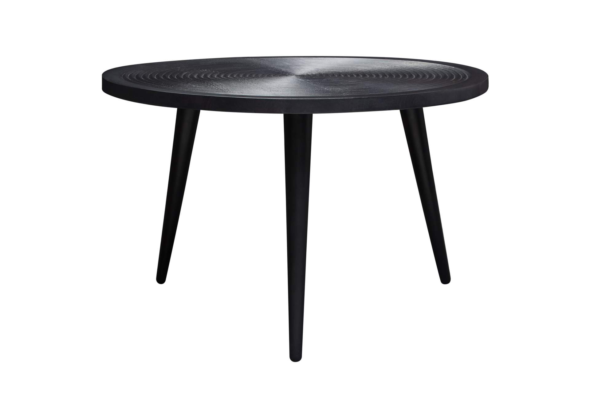 Vortex Round Cocktail Table in Solid Mango Wood Top in Black Finish & Iron Legs by Diamond Sofa,Diamond Sofa