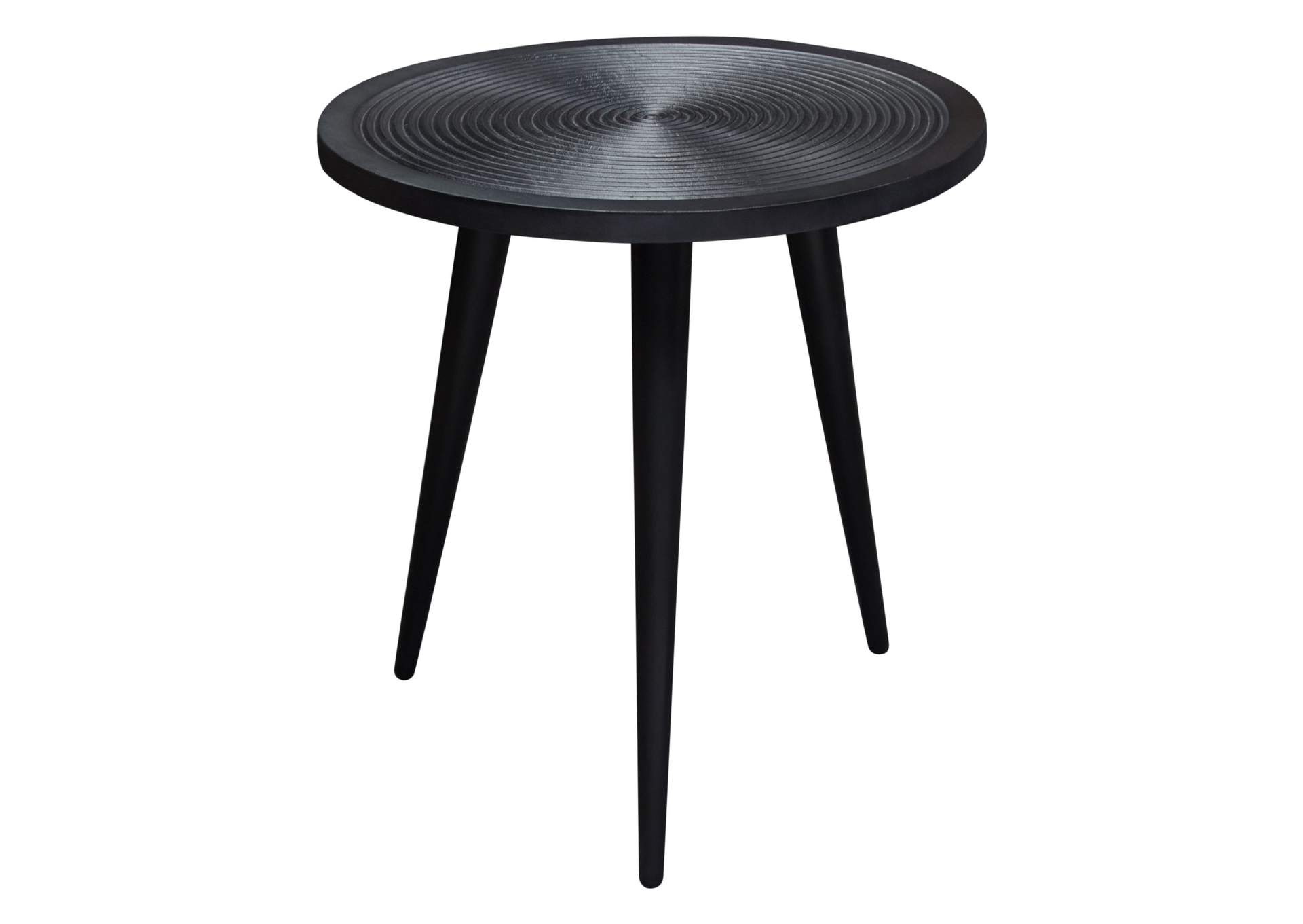 Vortex Round End Table in Solid Mango Wood Top in Black Finish & Iron Legs by Diamond Sofa,Diamond Sofa