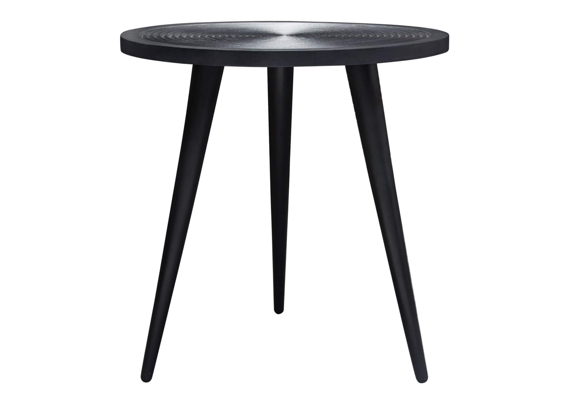 Vortex Round End Table in Solid Mango Wood Top in Black Finish & Iron Legs by Diamond Sofa,Diamond Sofa