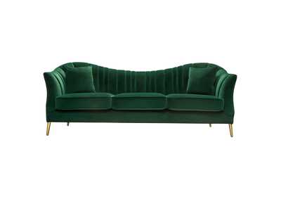 Image for Ava Sofa in Emerald Green Velvet w/ Gold Leg by Diamond Sofa
