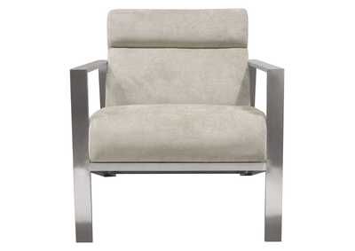 Image for La Brea Accent Chair in Champagne Fabric with Brushed Stainless Steel Frame by Diamond Sofa