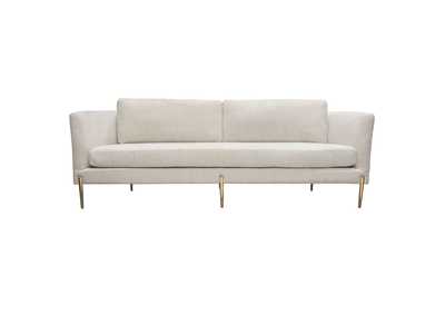 Image for Lane Sofa in Light Cream Fabric with Gold Metal Legs by Diamond Sofa