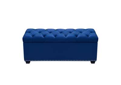 Image for Majestic Tufted Velvet Lift-Top Storage Trunk w/ Nail Head Accent by Diamond Sofa - Royal Blue Velvet