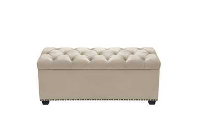 Image for Majestic Tufted Velvet Lift-Top Storage Trunk w/ Nail Head Accent by Diamond Sofa - Tan Velvet