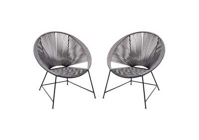 Image for Pablo 2-Pack Accent Chairs in Black/Grey Rope w/ Black Metal Frame by Diamond Sofa