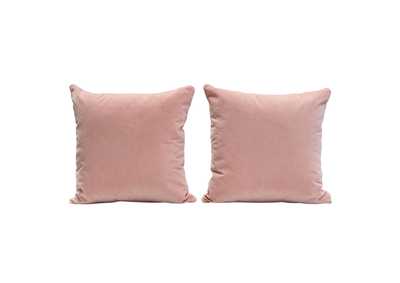 Image for Set of (2) 16" Square Accent Pillows in Blush Pink Velvet by Diamond Sofa