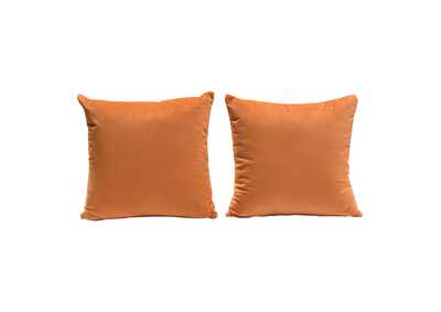 Image for Set of (2) 16" Square Accent Pillows in Rust Orange Velvet by Diamond Sofa