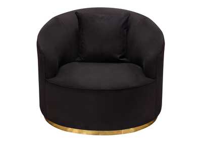 Image for Raven Chair in Black Suede Velvet w/ Brushed Gold Accent Trim by Diamond Sofa