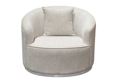 Image for Raven Chair in Light Cream Fabric w/ Brushed Silver Accent Trim by Diamond Sofa