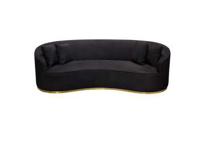 Image for Raven Sofa in Black Suede Velvet w/ Brushed Gold Accent Trim by Diamond Sofa