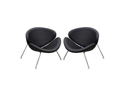 Image for Set of (2) Roxy Black Accent Chair with Chrome Frame by Diamond Sofa