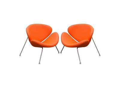 Image for Set of (2) Roxy Orange Accent Chair with Chrome Frame by Diamond Sofa