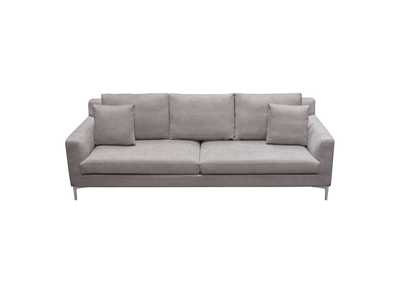 Image for Seattle Loose Back Sofa in Grey Polyester Fabric w/ Polished Silver Metal Leg by Diamond Sofa