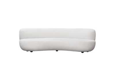 Image for Simone Curved Sofa in White Faux Sheepskin Fabric by Diamond Sofa