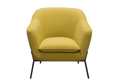 Image for Status Accent Chair in Yellow Fabric with Metal Leg by Diamond Sofa