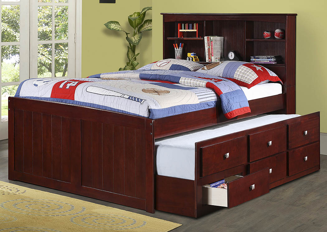 Full Bookcase Captains Bed w/Storage,Donco Kids
