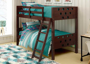 Image for Twin/Twin Dark Cappuccino Circles Bunk Bed