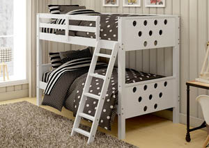 Twin/Twin White Circles Bunk Bed