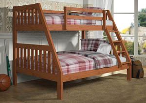 Image for Twin/Full Cinnamon Bunk Bed w/Ladder