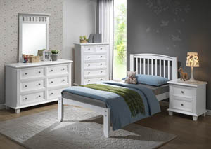 Image for Twin White Premium Arch Mission Bed