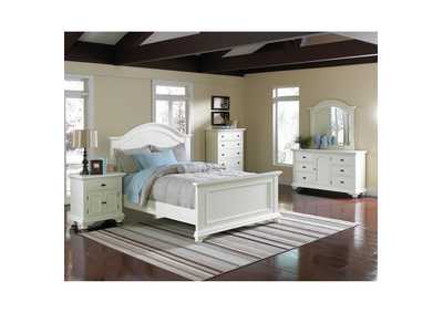 Brook White Queen Panel Bed