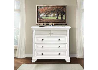 Calloway Media Chest Antique White Color