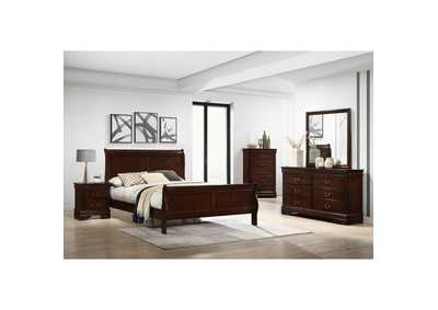 Louis Philippe King Panel Bed In Cherry