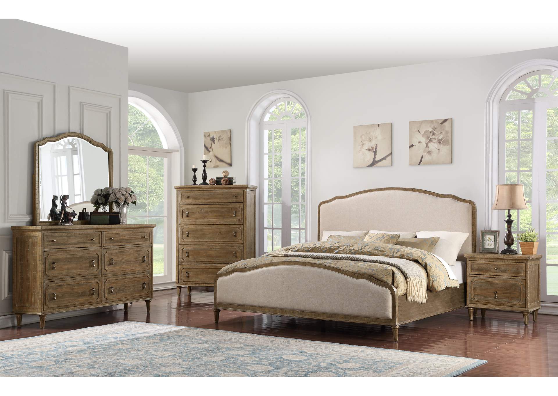 Interlude King Upholstered Bed,Emerald Home Furnishings