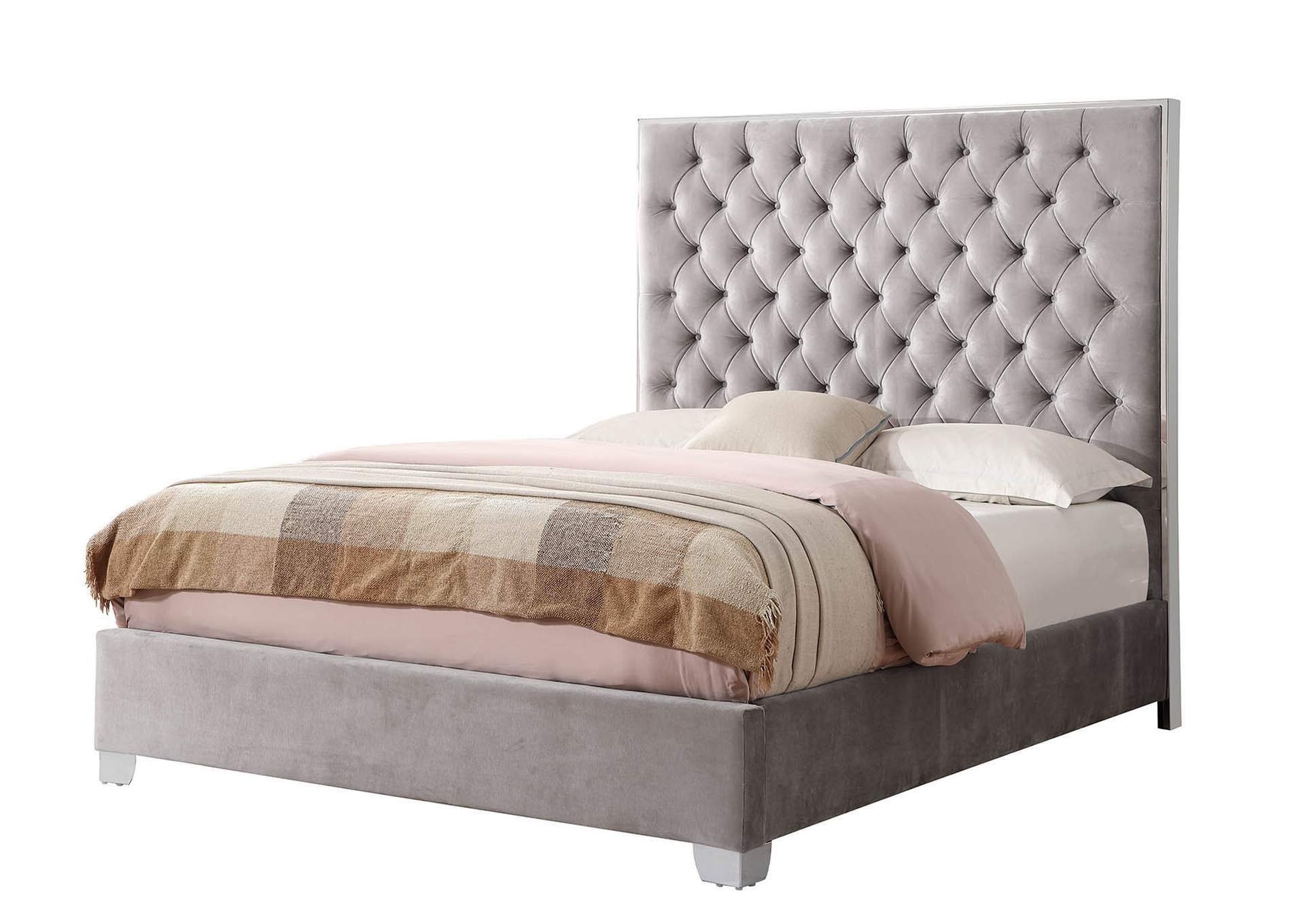 Lacey Queen Upholstered Bed,Emerald Home Furnishings
