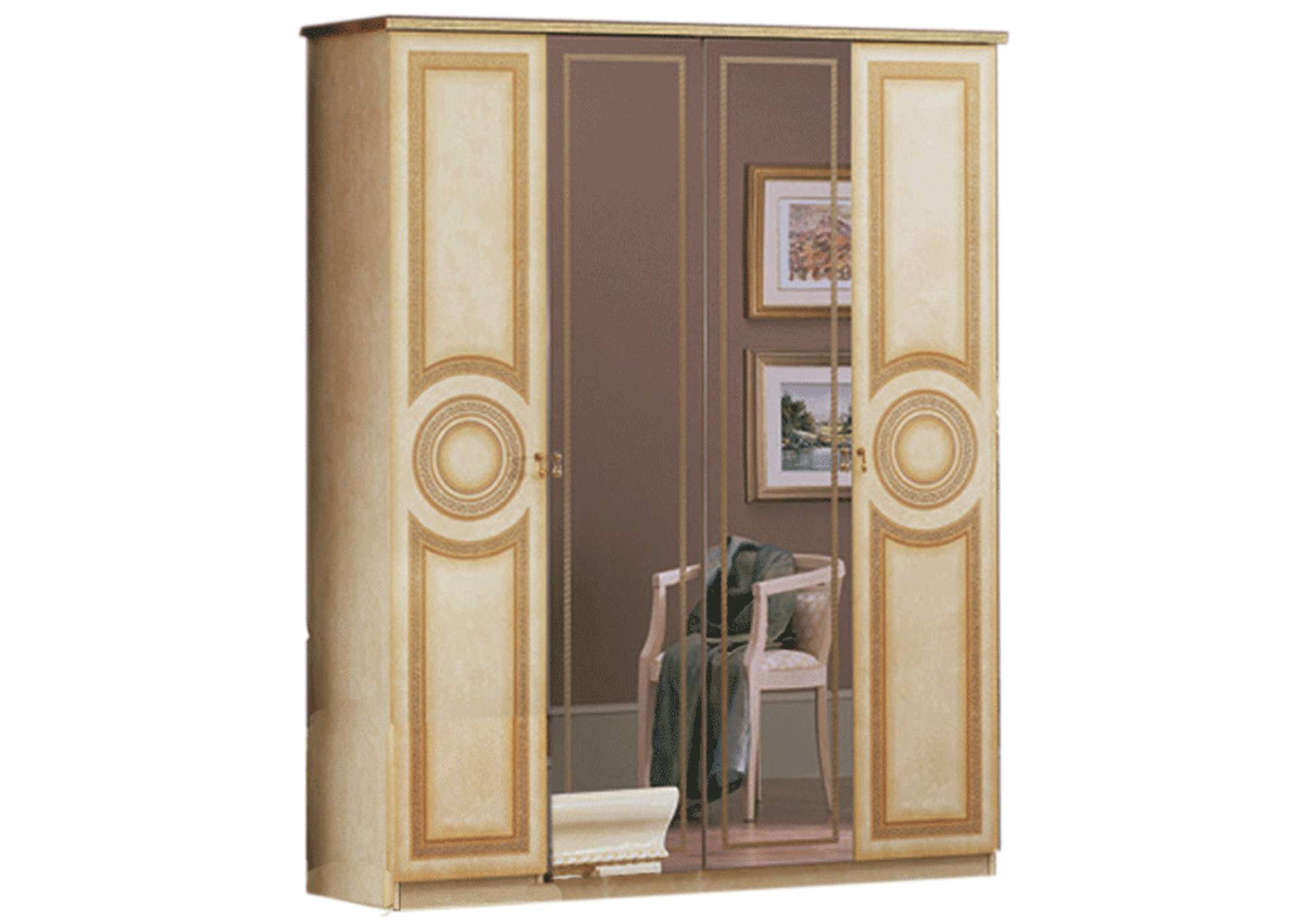 Aida 4 Door Wardrobe,ESF Wholesale Furniture