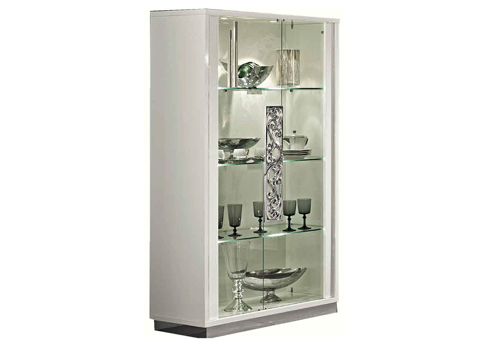 Roma 2-door Curio White,ESF Wholesale Furniture