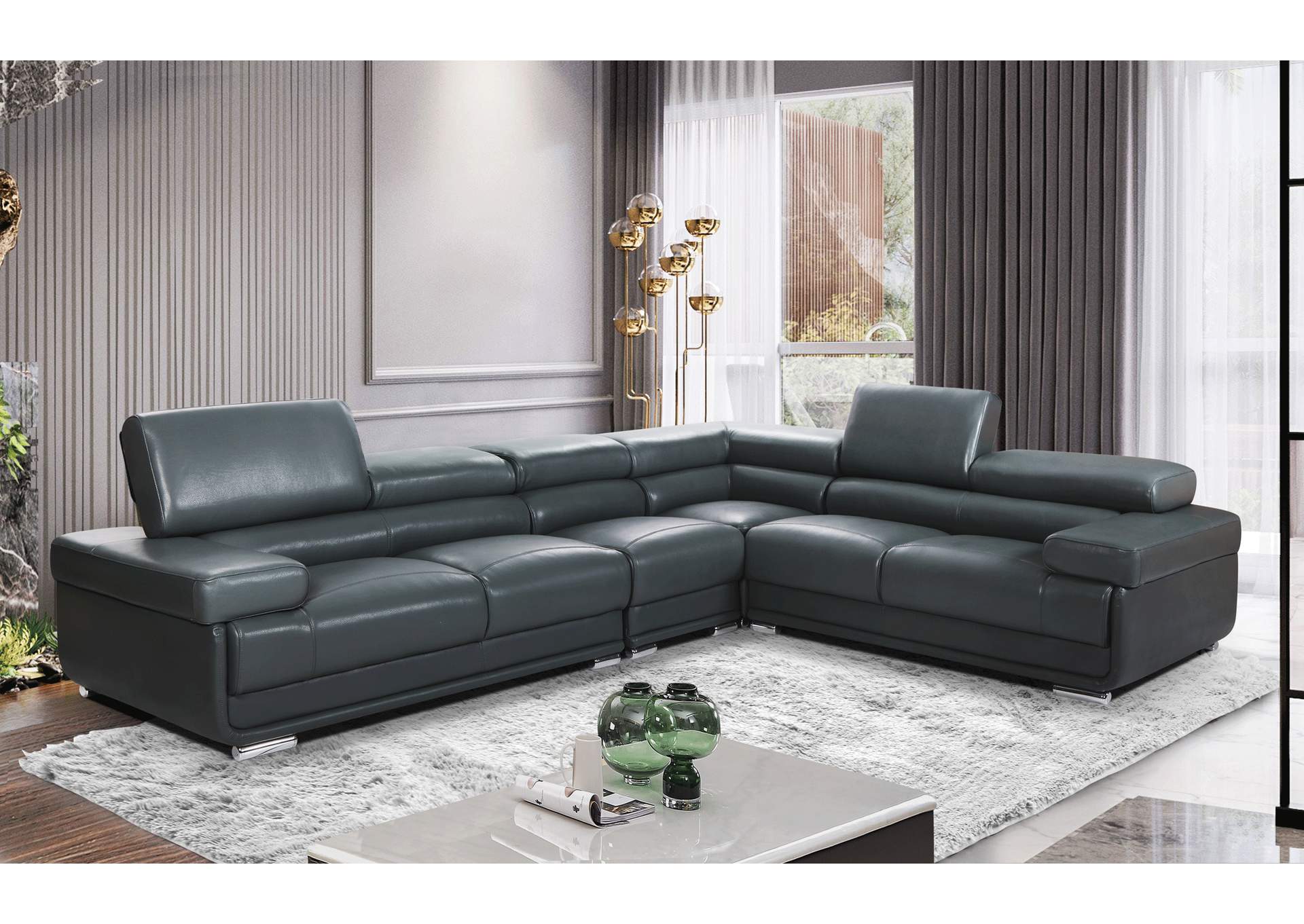 2119 Sectional Dark Grey,ESF Wholesale Furniture