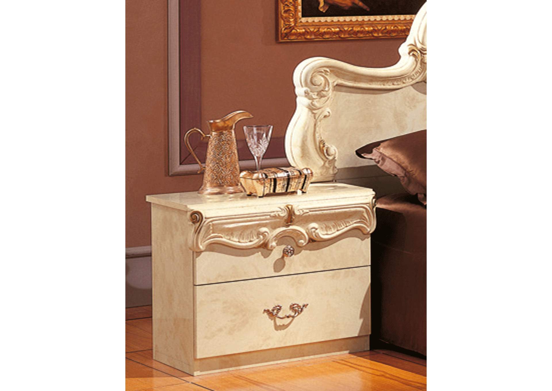 Barocco Nightstand Ivory,ESF Wholesale Furniture
