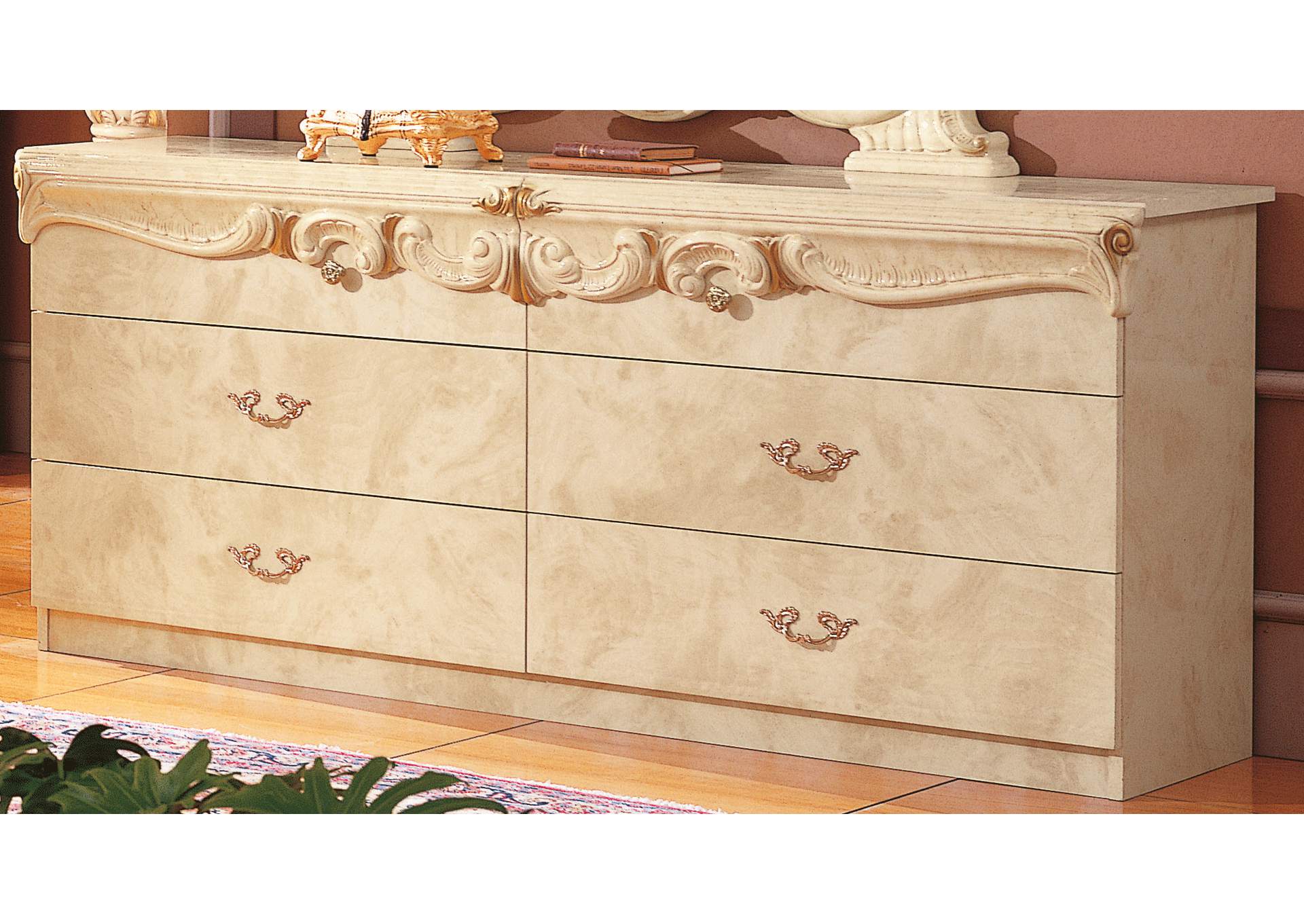 Barocco Double Dresser Ivory,ESF Wholesale Furniture
