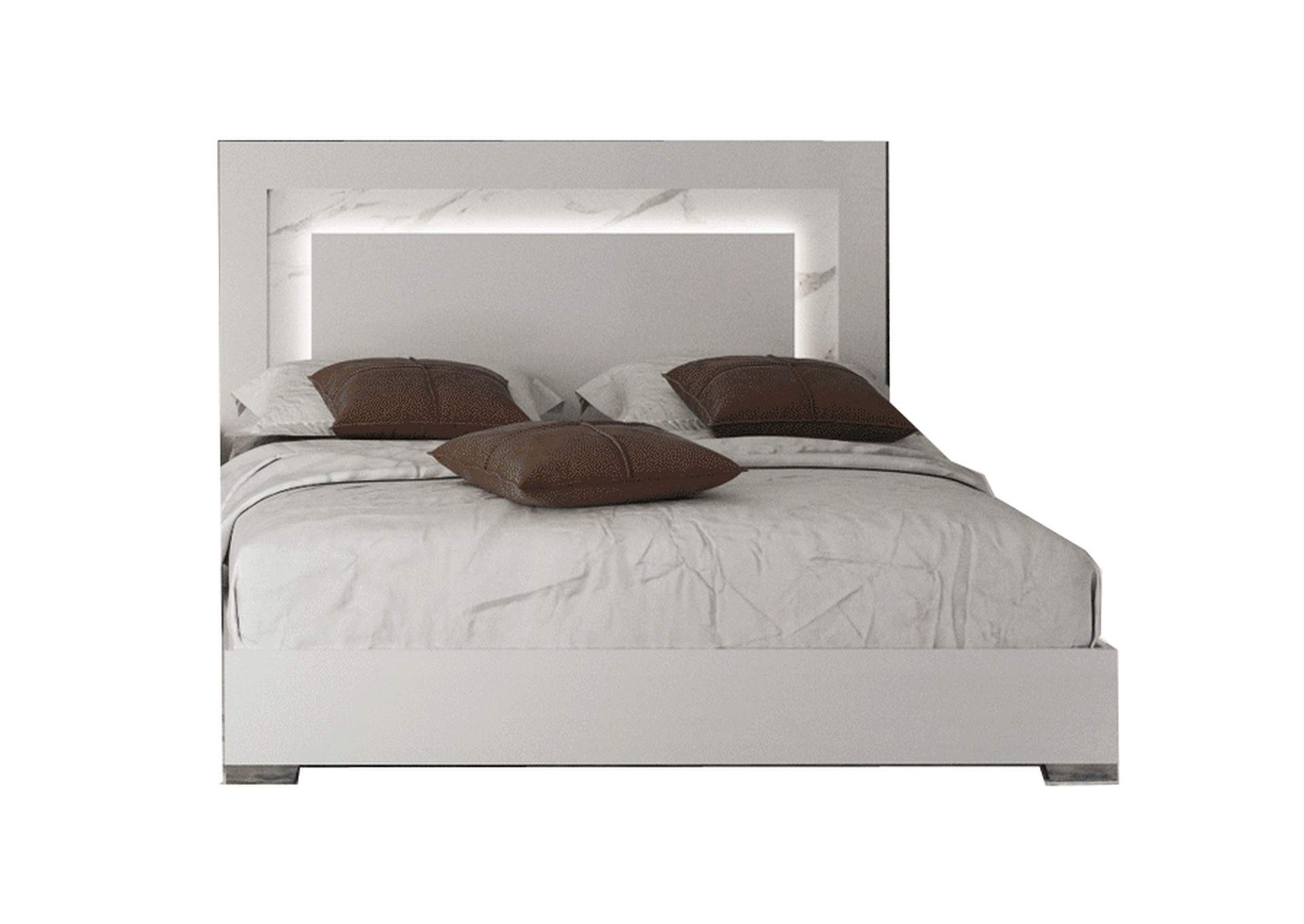 Carrara Queen Bed with Light,ESF Wholesale Furniture