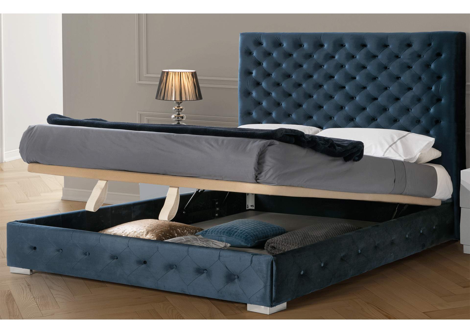 Leonor Blue King W - Storage,ESF Wholesale Furniture