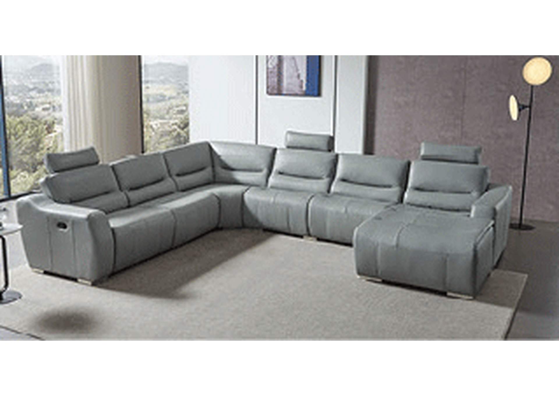 2144 Sectional Right with Recliner,ESF Wholesale Furniture