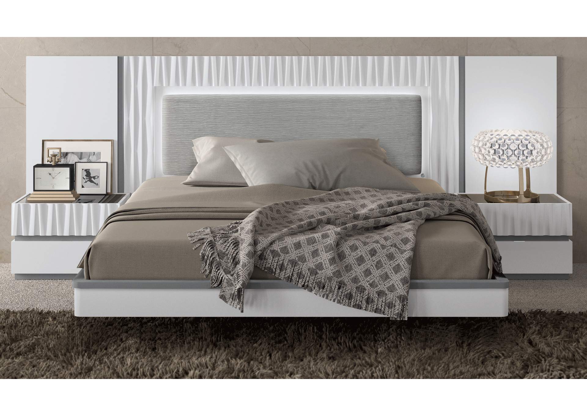 Marina White Queen Bed,ESF Wholesale Furniture