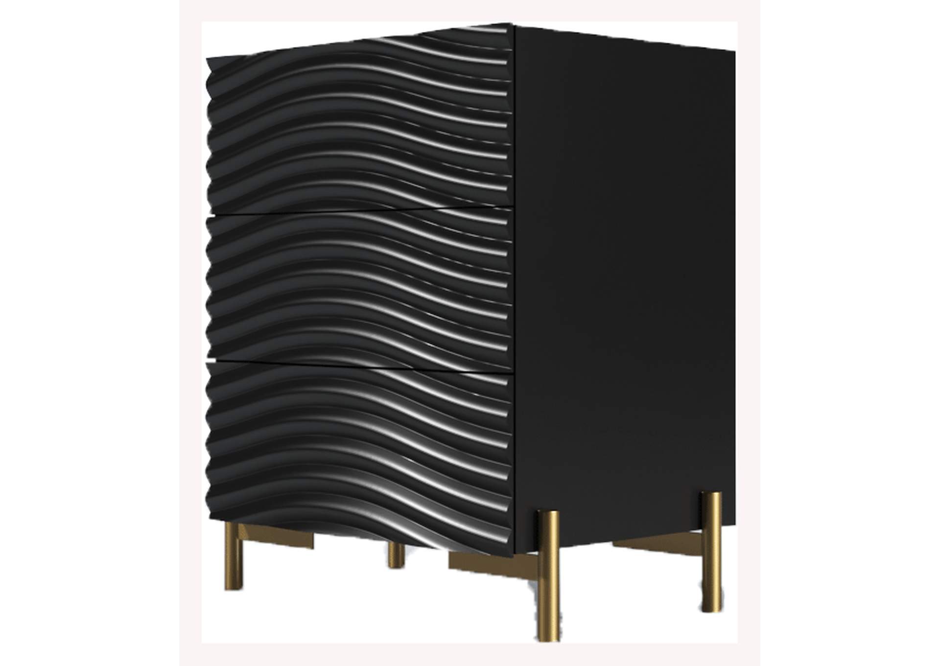 Wave Nightstand Dark Grey,ESF Wholesale Furniture